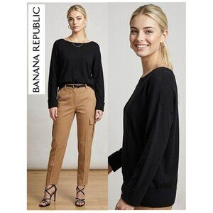 BANANA REPUBLIC - 100% merino wool black knit sweater